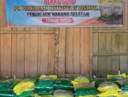 Kebun Aek Nabara Selatan Launching Gerakan Pangan Murah,400 Karung Beras SPHP.
